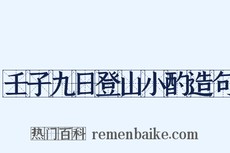 壬子九日登山小酌造句是什么意思的图片